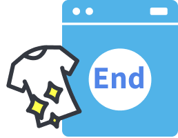 完了、取り出しイラスト